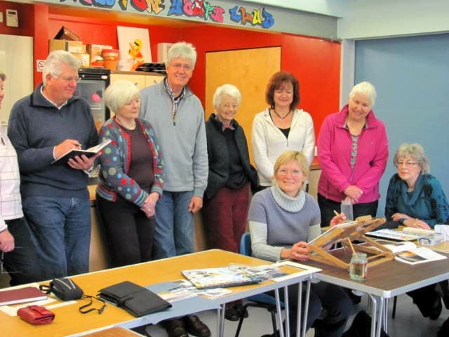 Picture of Caroline James teaching on a painting holiday